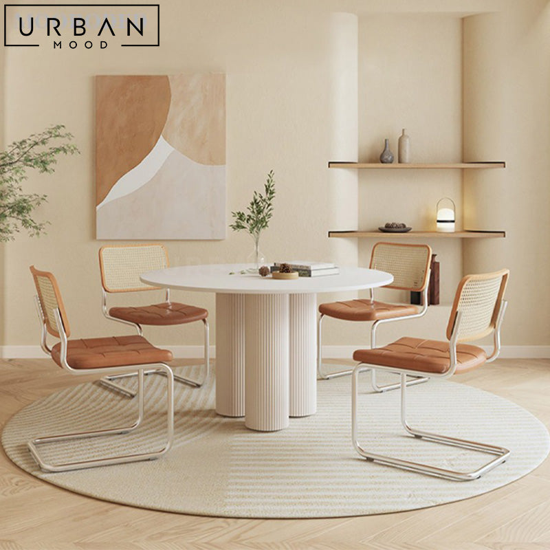 BURKE Japandi Sintered Stone Round Dining Table