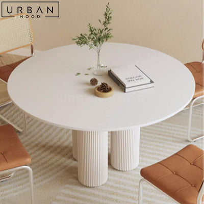 BURKE Japandi Sintered Stone Round Dining Table