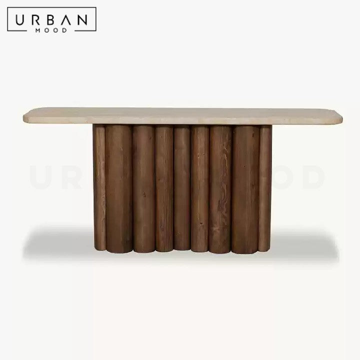 BASH Modern Travertine Console Table