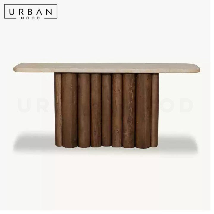 BASH Modern Travertine Console Table