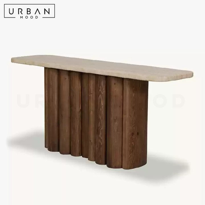 BASH Modern Travertine Console Table