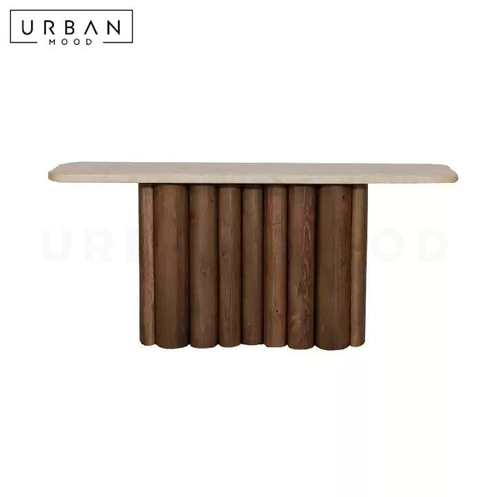BASH Modern Travertine Console Table