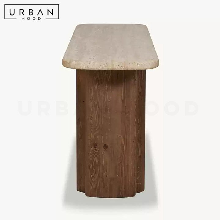 BASH Modern Travertine Console Table