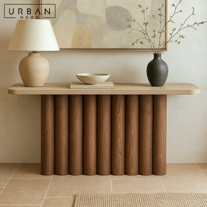 BASH Modern Travertine Console Table