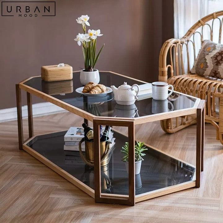 BURREN Vintage Glass Coffee Table