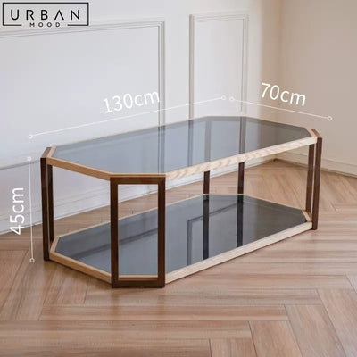 BURREN Vintage Glass Coffee Table