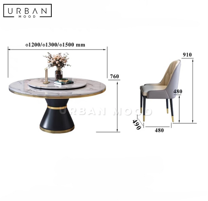 BELGIAN Modern Marble Round Dining Table