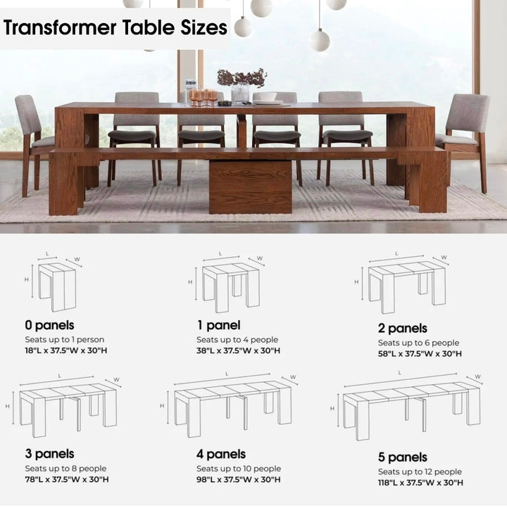BELMAR Modern Solid Wood Extendable Dining Table