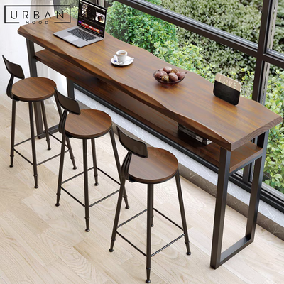 BILLY Rustic Solid Wood Bar Table