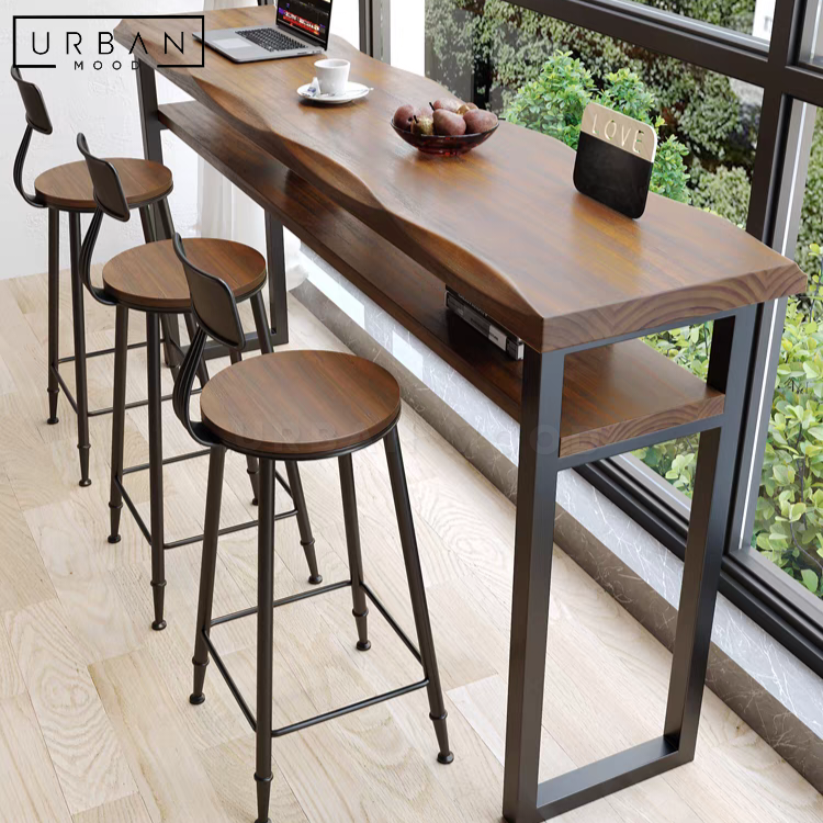 BILLY Rustic Solid Wood Bar Table