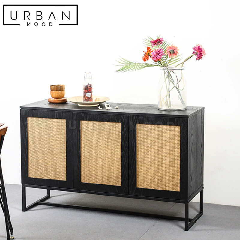 BRETT Rustic Rattan Sideboard