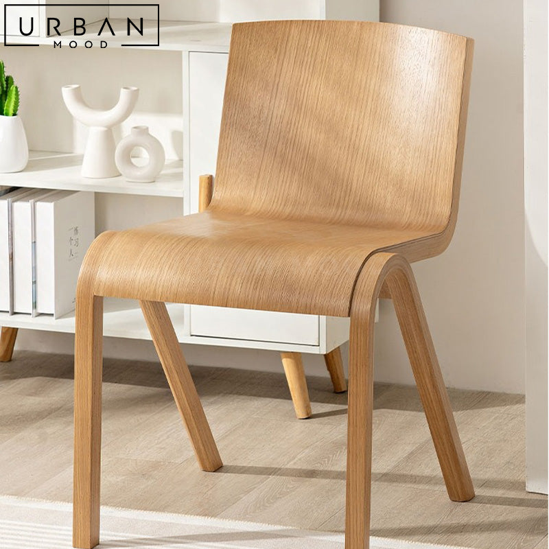 CADEN Japandi Solid Wood Dining Chair