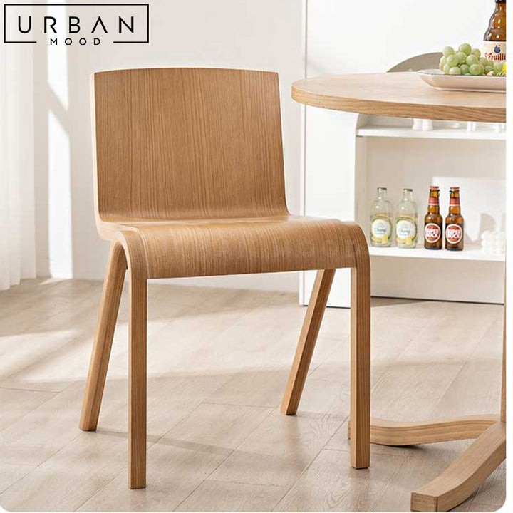 CADEN Japandi Solid Wood Dining Chair