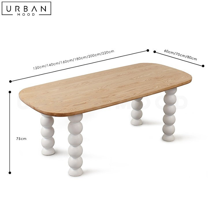 CIAO Japandi Solid Wood Dining Table