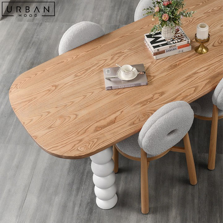 CIAO Japandi Solid Wood Dining Table