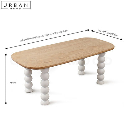 CIAO Japandi Solid Wood Dining Table