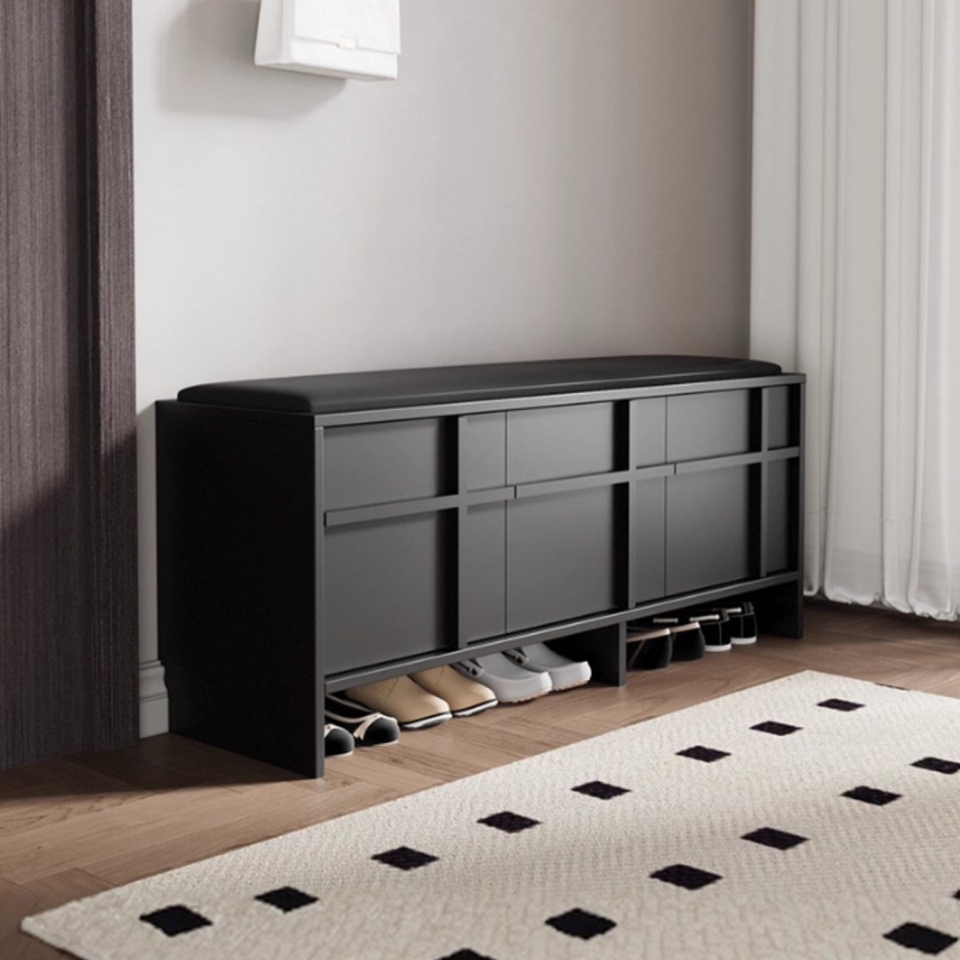 CALDREN Solid Wood Shoe Storage Bench - Urban Mood Singapore