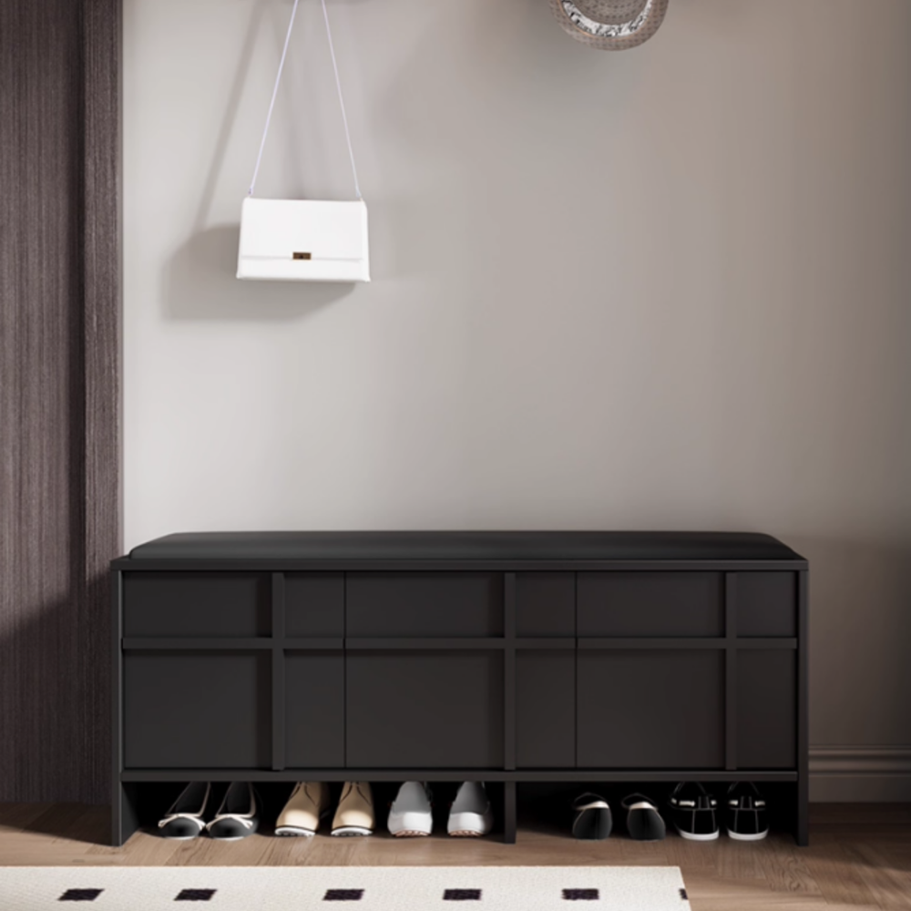 CALDREN Solid Wood Shoe Storage Bench - Urban Mood Singapore