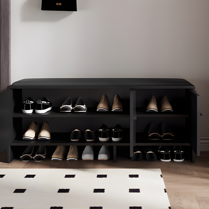 CALDREN Solid Wood Shoe Storage Bench - Urban Mood Singapore