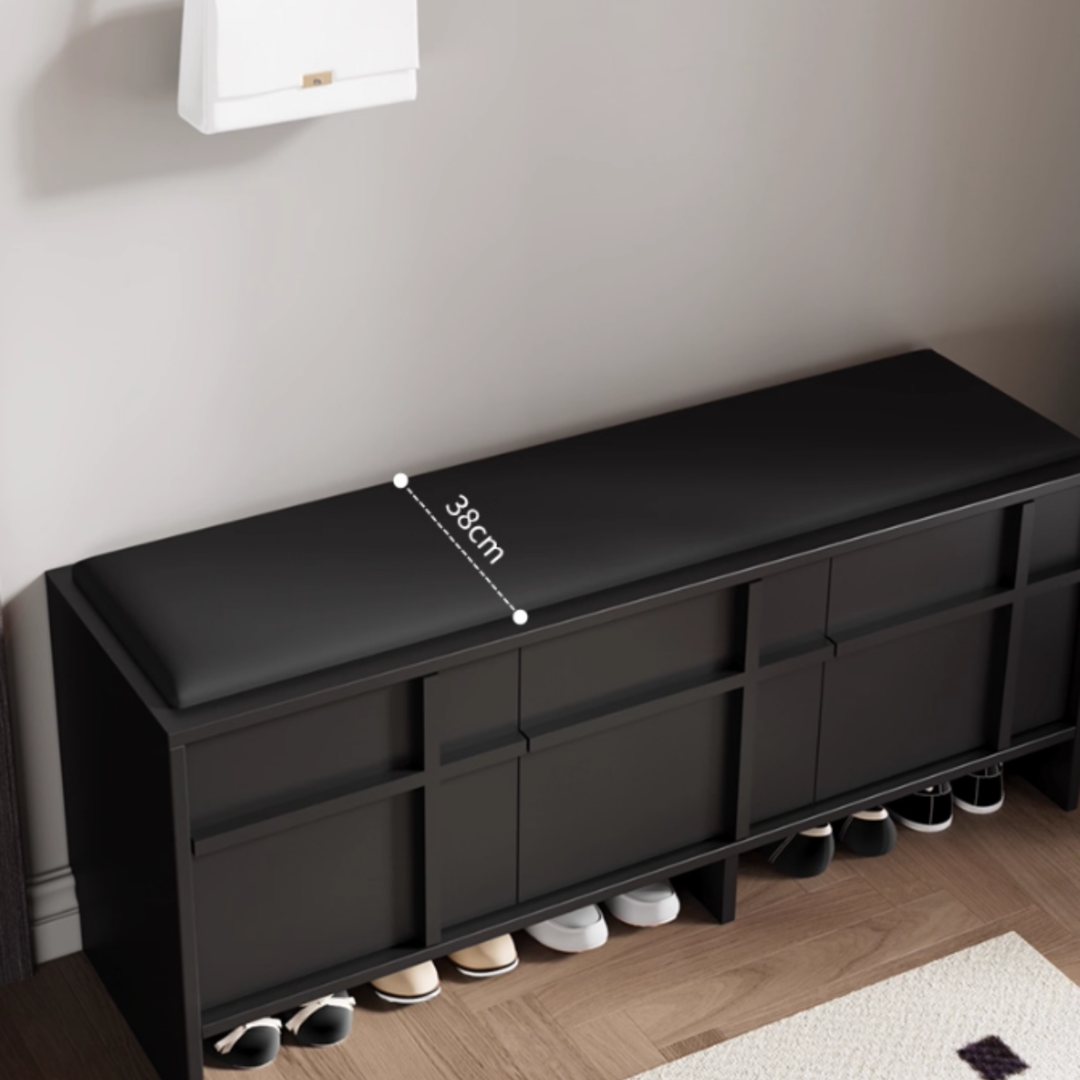 CALDREN Solid Wood Shoe Storage Bench - Urban Mood Singapore