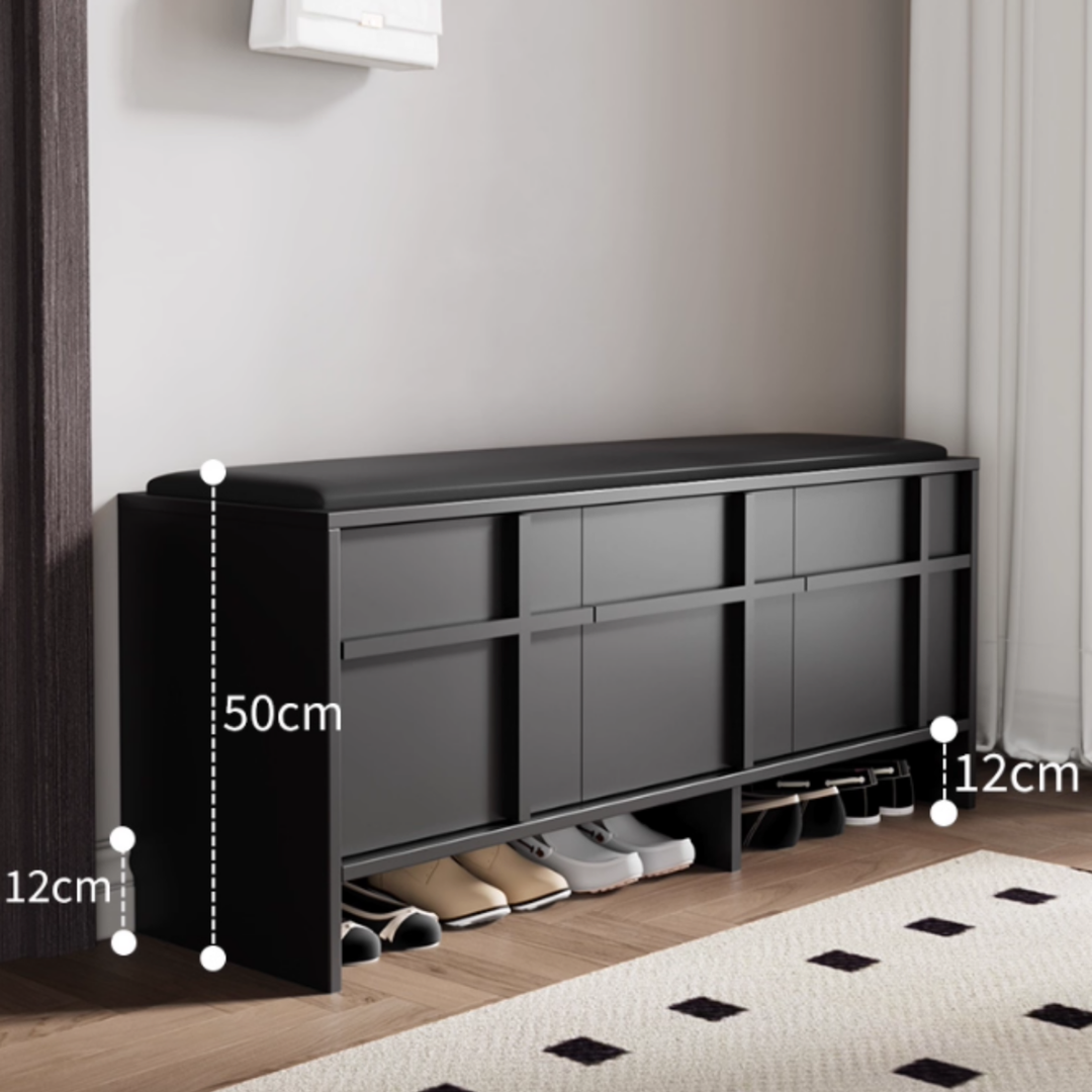 CALDREN Solid Wood Shoe Storage Bench - Urban Mood Singapore