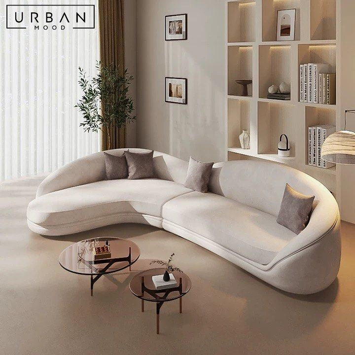 CAMBIER Modern Curved Boucle Sofa
