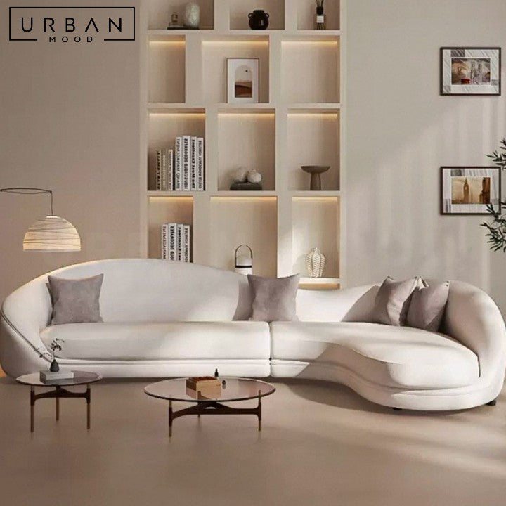 CAMBIER Modern Curved Boucle Sofa