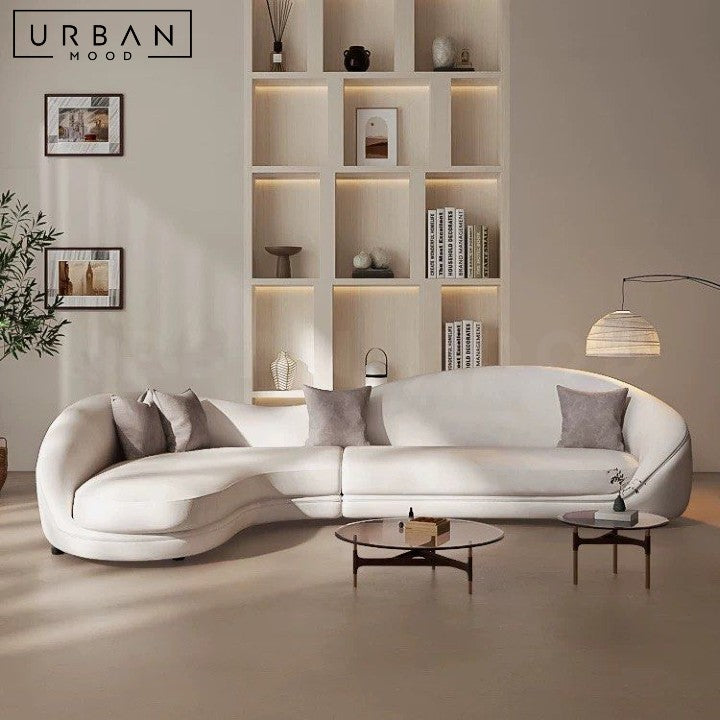 CAMBIER Modern Curved Boucle Sofa