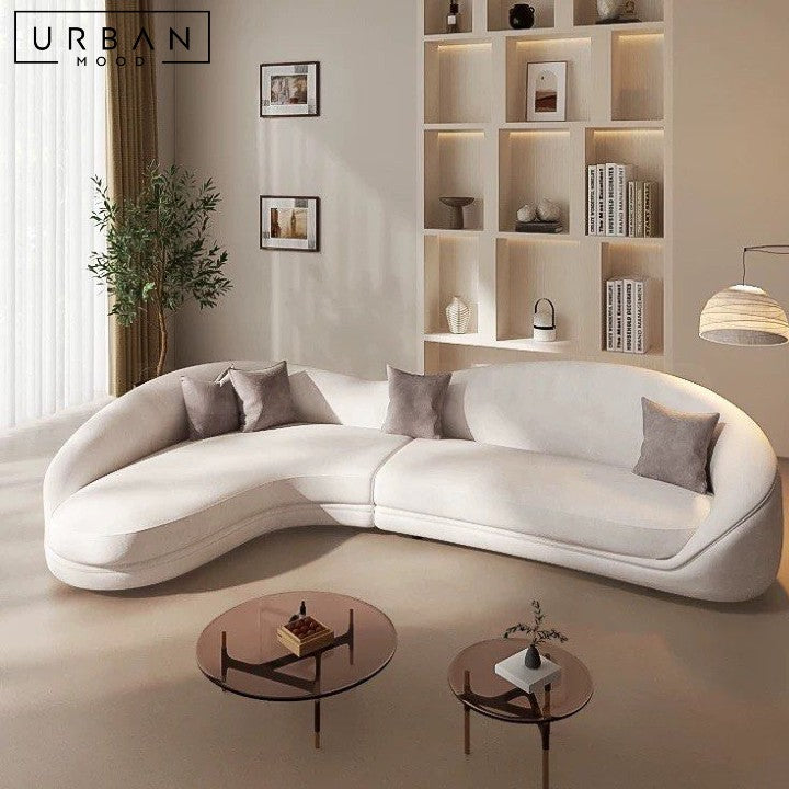 CAMBIER Modern Curved Boucle Sofa