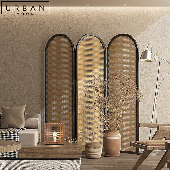 CAMEN Japandi Rattan Folding Screen