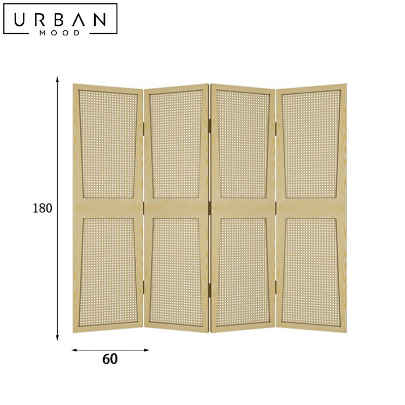 CAMEN Japandi Rattan Folding Screen