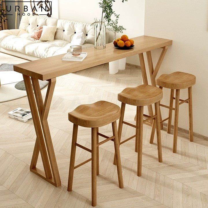 CAMILA Scandinavian Solid Wood Bar Table