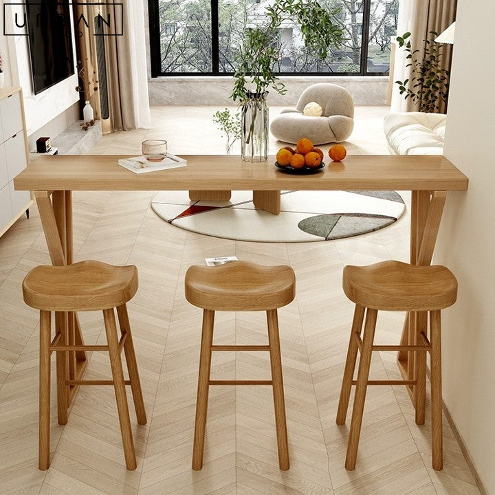 CAMILA Scandinavian Solid Wood Bar Table