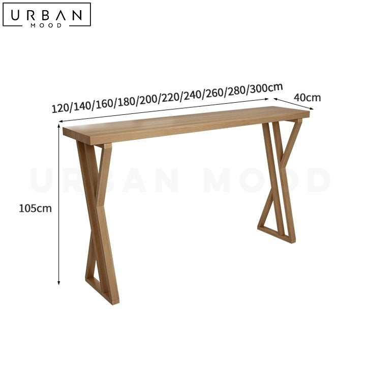 CAMILA Scandinavian Solid Wood Bar Table