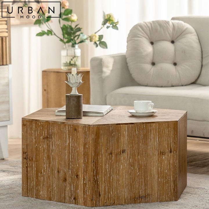 CARI Rustic Solid Wood Coffee Table