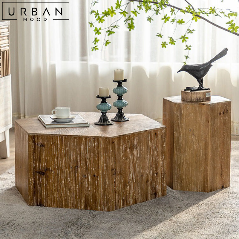 CARI Rustic Solid Wood Coffee Table