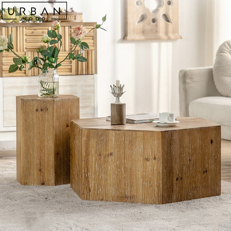 CARI Rustic Solid Wood Coffee Table