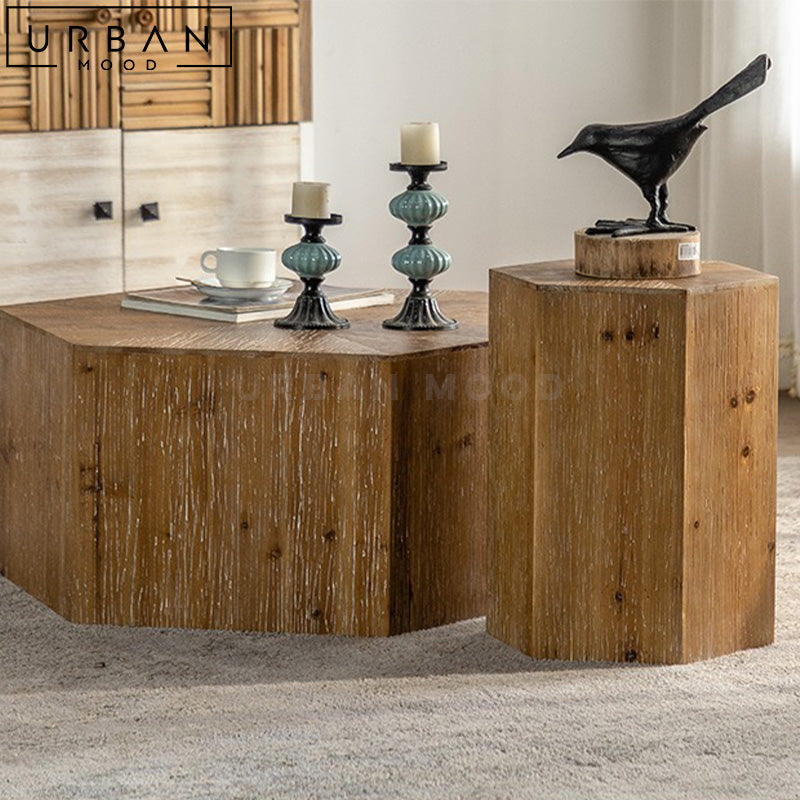 CARI Rustic Solid Wood Coffee Table