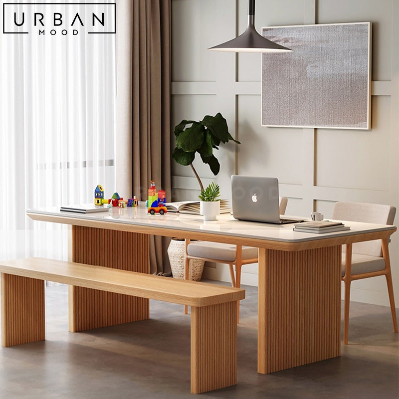 CARIN Japandi Sintered Stone Dining Table