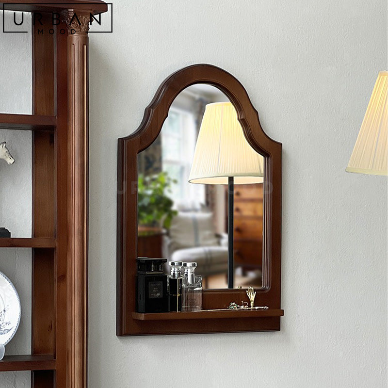 CARRING Mid Century Solid Wood Wall Mirror