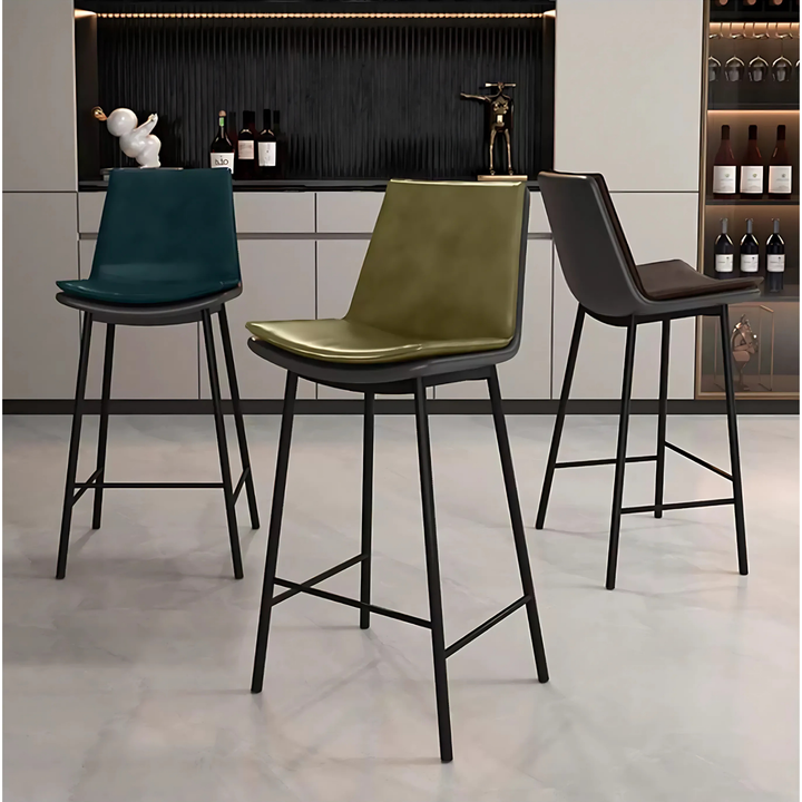 CASSIAN Modern Leather Bar Stool - Urban Mood Singapore