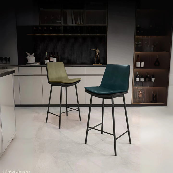 CASSIAN Modern Leather Bar Stool - Urban Mood Singapore