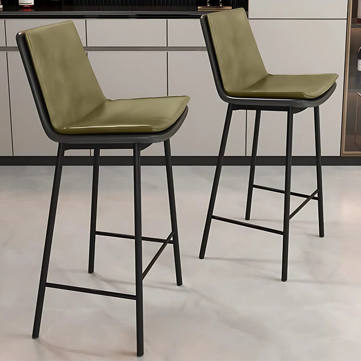 CASSIAN Modern Leather Bar Stool - Urban Mood Singapore