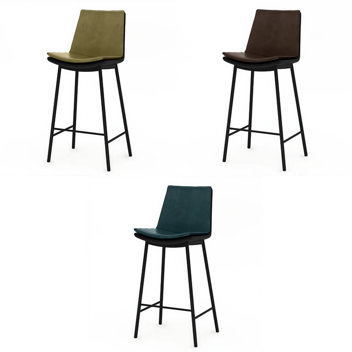 CASSIAN Modern Leather Bar Stool - Urban Mood Singapore
