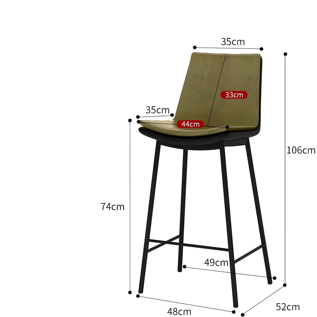 CASSIAN Modern Leather Bar Stool - Urban Mood Singapore