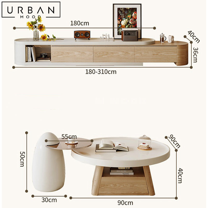 CATERI Japandi TV Console & Coffee Table