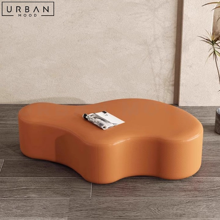 CATHERINE Modern Leather Ottoman