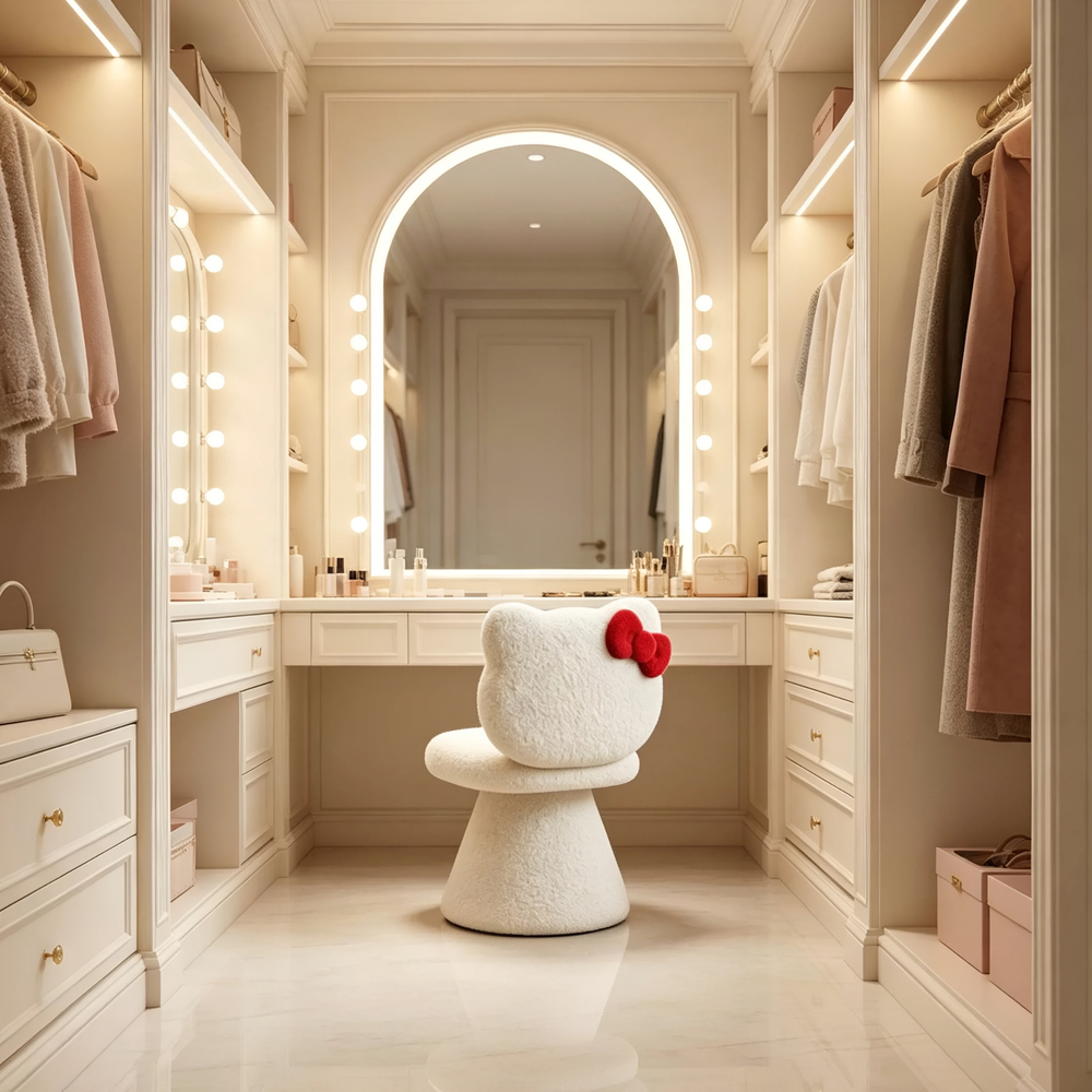 CAVENA Modern Boucle Vanity Chair - Urban Mood Singapore