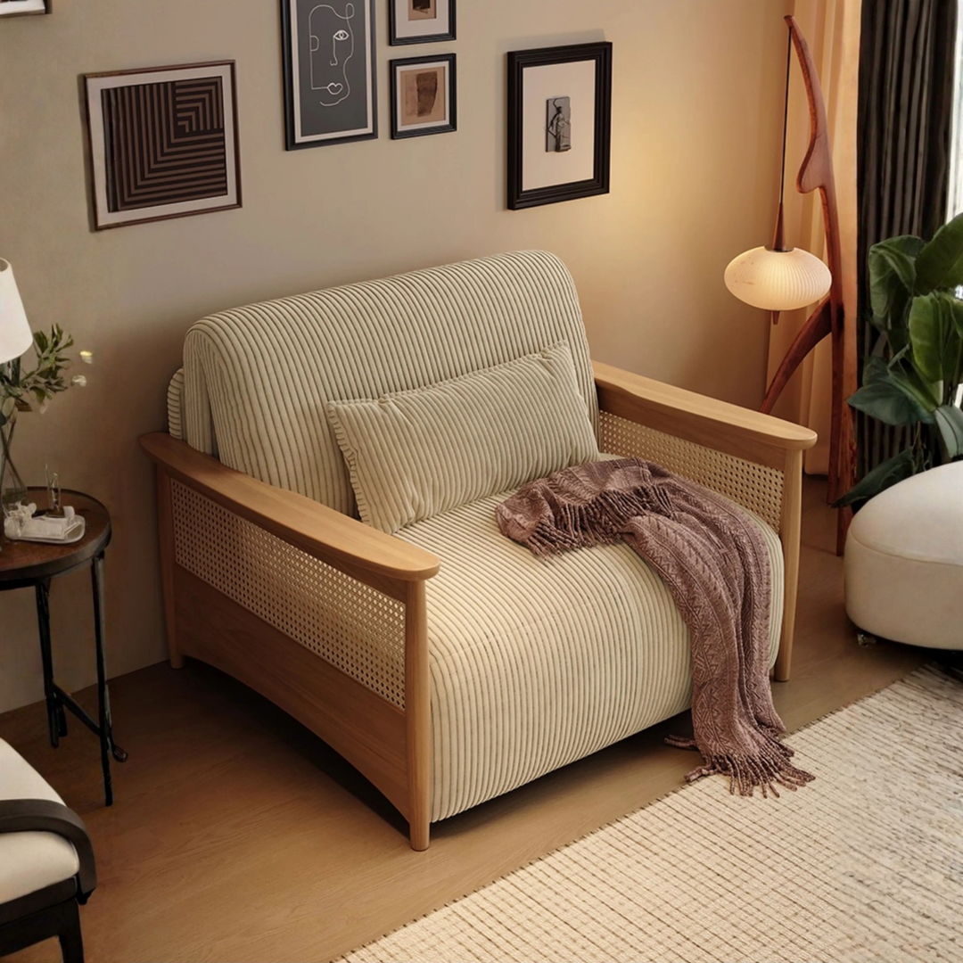 CAVENZA Retro Rattan Electric Recliner Sofa Bed - Urban Mood Singapore
