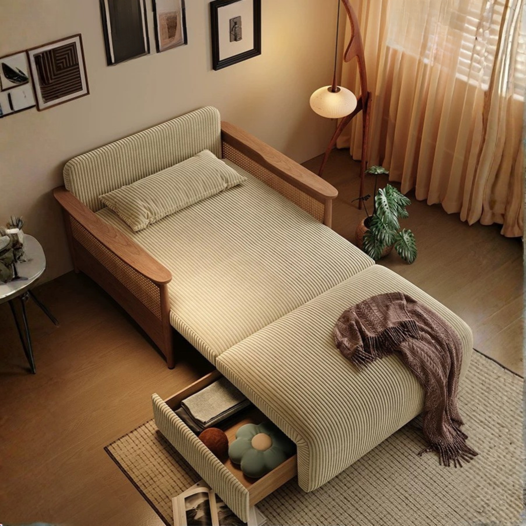 CAVENZA Retro Rattan Electric Recliner Sofa Bed - Urban Mood Singapore